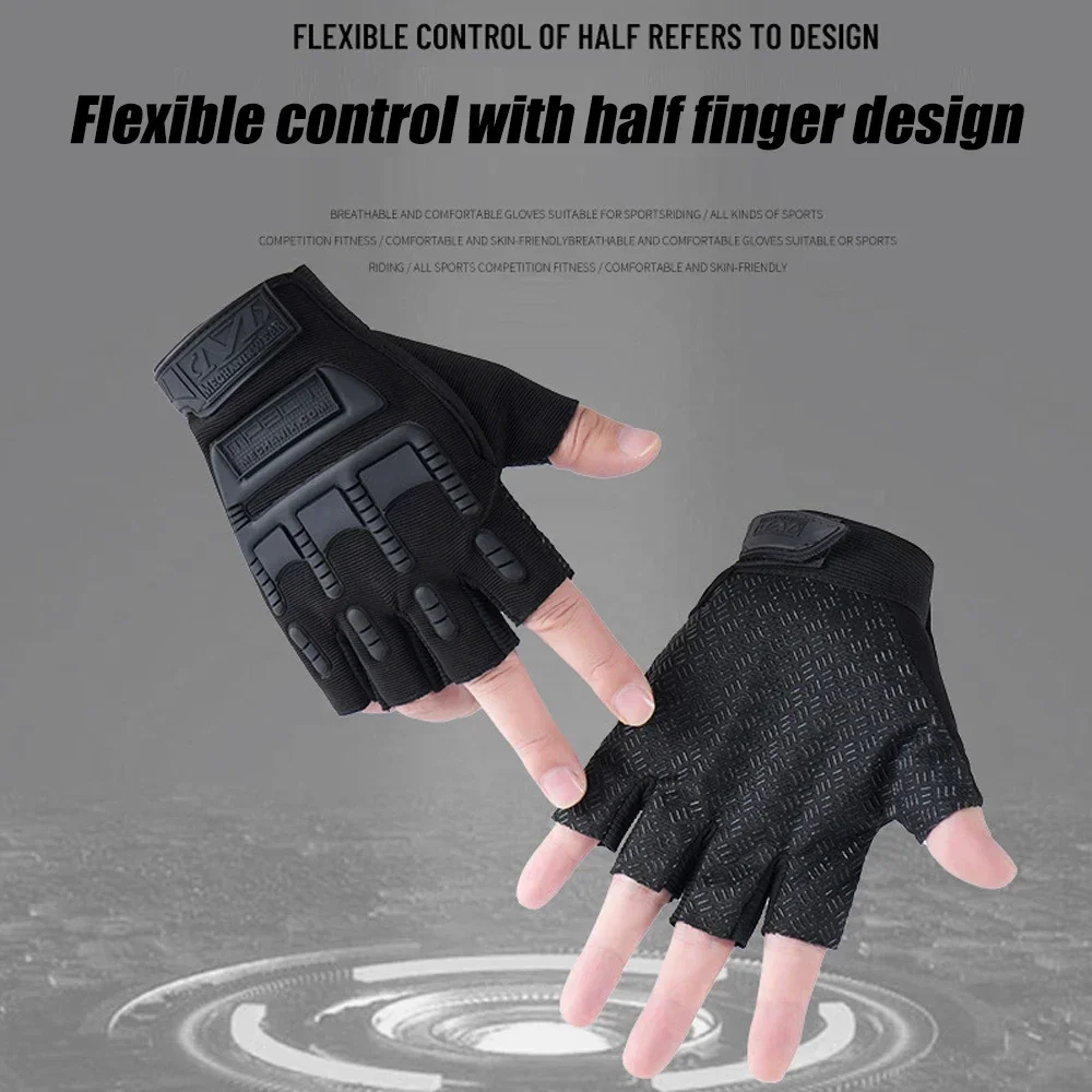 1Pair New Universal Protective Half Finger Gloves for Training, Fitness, Anti Slip Cycling