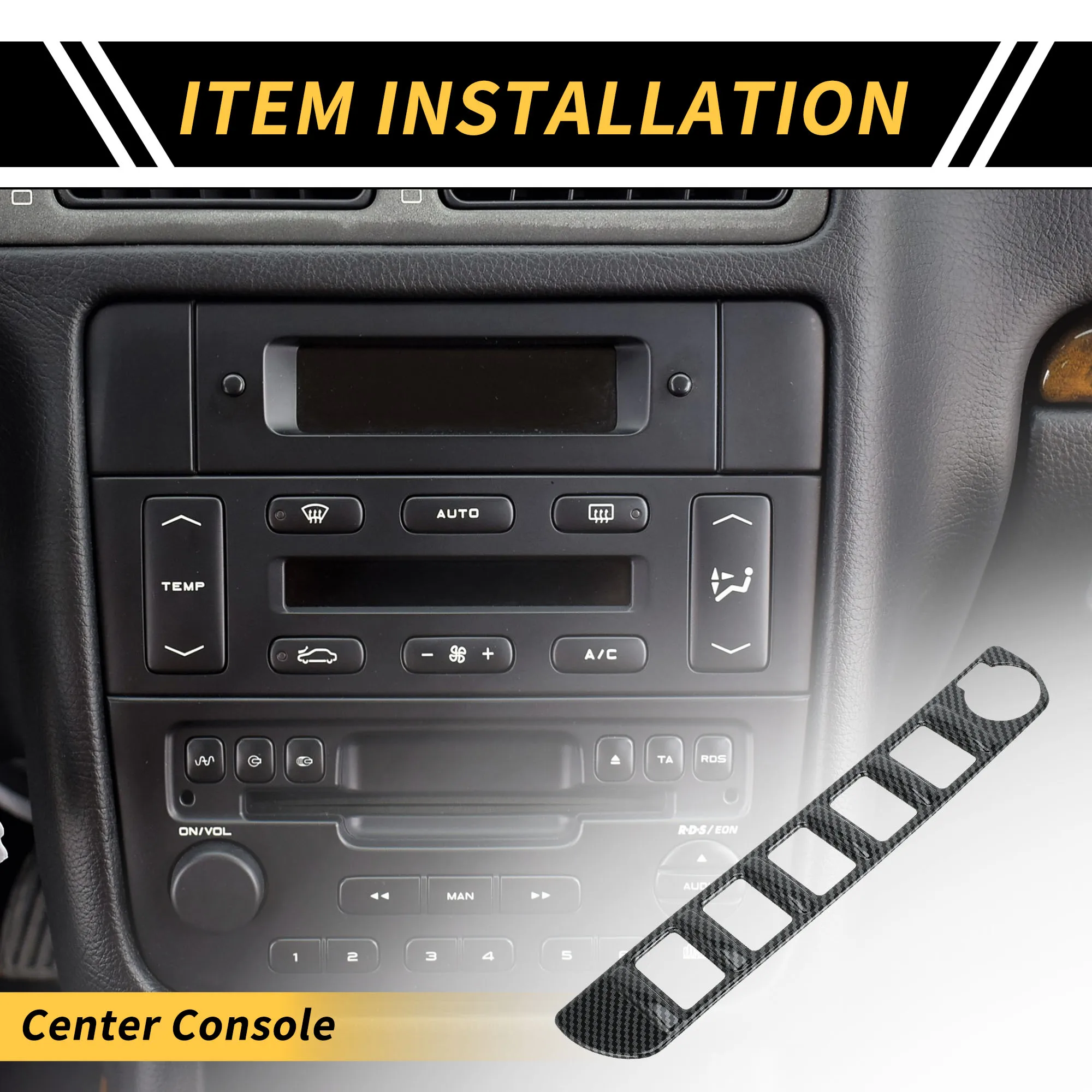 

UXCELL Carbon Fiber Pattern AC Switch Button Control Cover Trim for Toyota Tacoma 16-23