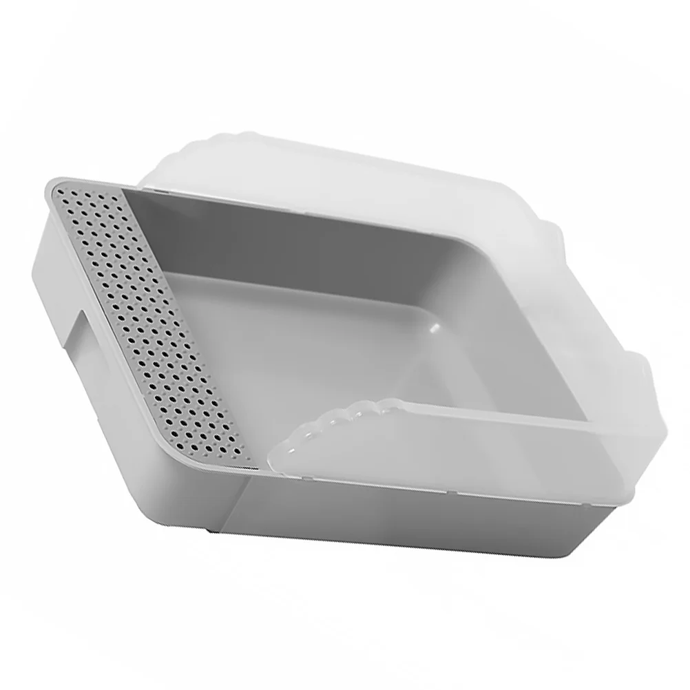 

Semi-Enclosed Box Kitten Potty Toilet Detachable Design Anti-Splashing Durable Easy Cleaning Long Life Gift Cat Box Toilet