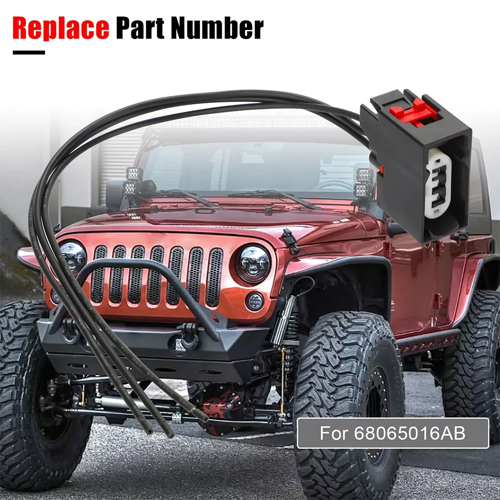 Car Front Turn Signal Connector W/ Tube Replace 68065016AB Compatible with Wrangler JK 2007-2018