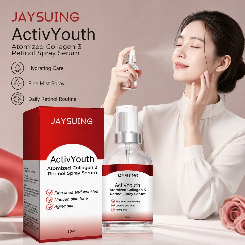 Retinol Collagen Spray Serum Anti-Aging Smooth Fine Lines Even Tone Repair Aging Skin Lightweight Facial Mist Essence 30ml