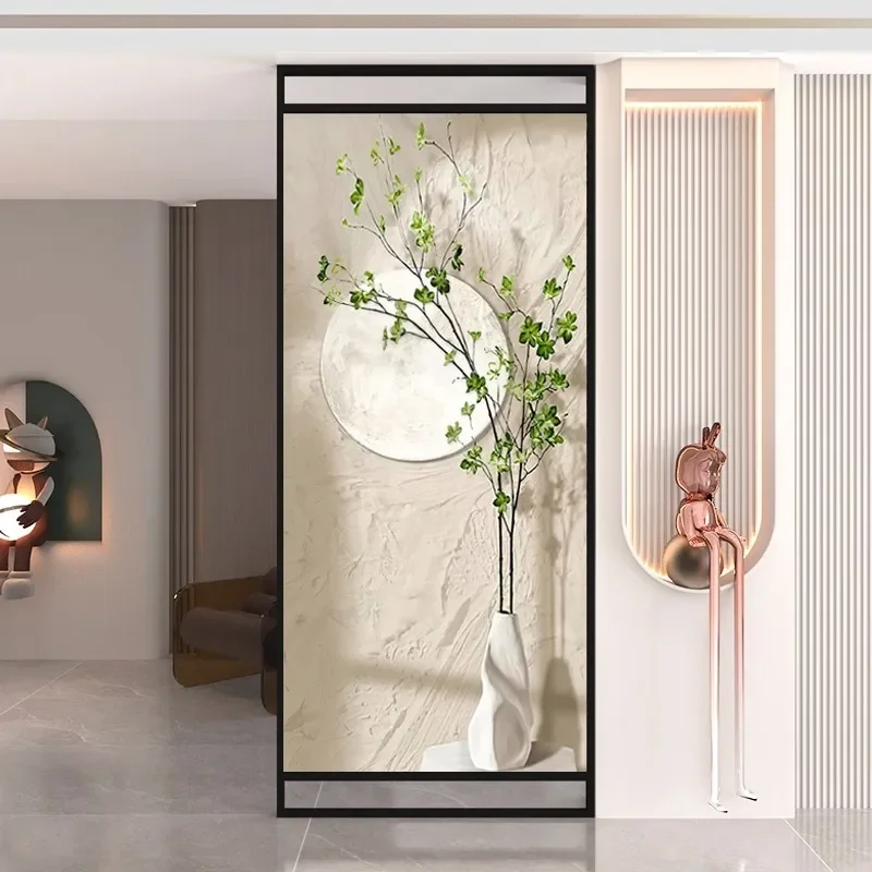 for Nordic Cream Style Entrance Screen Partition Living Room Upright Blocking Decorative Green Plant Fixed Seat Screen