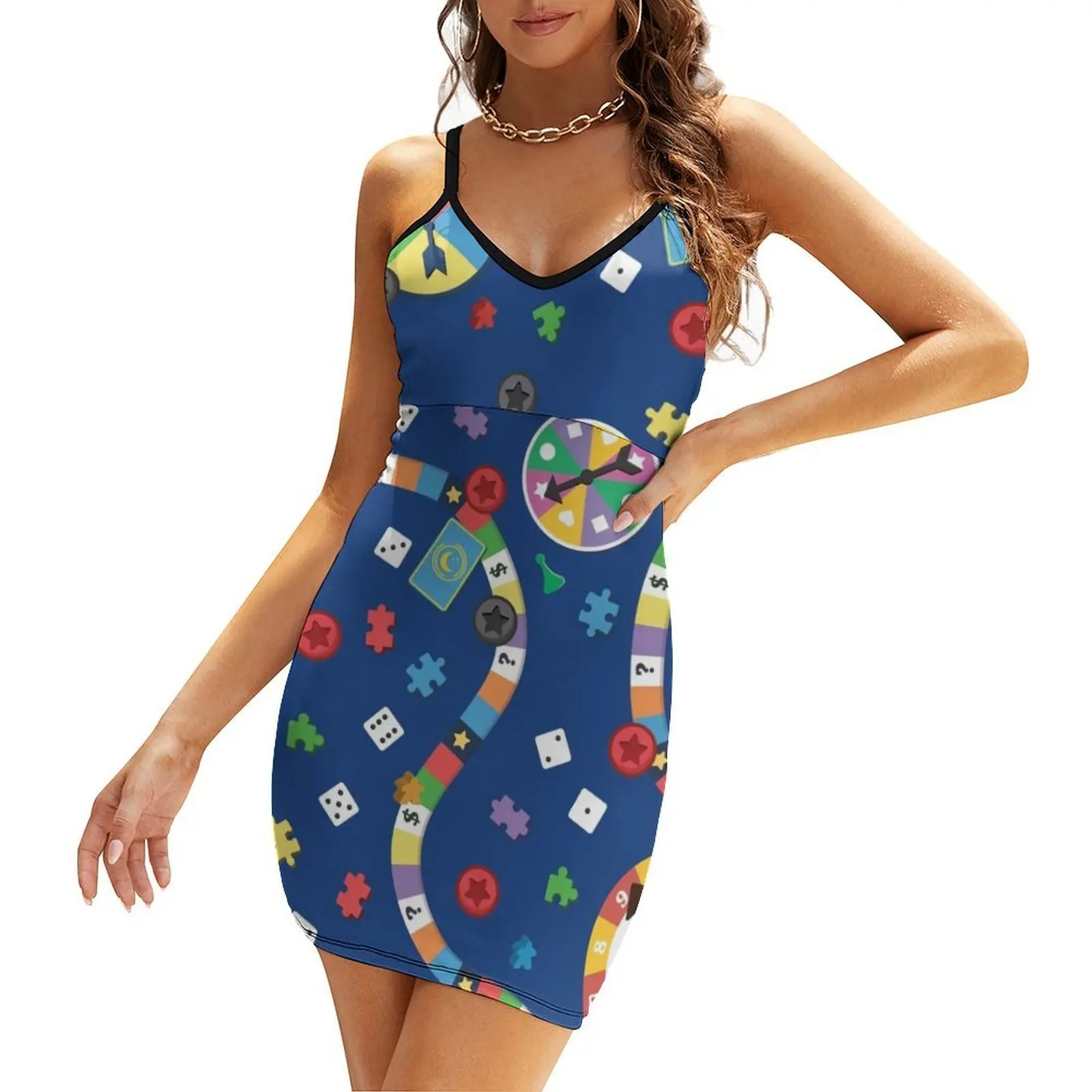 

Tabletop Board Game Pattern Sling Dress summer clothes Clothing Beachwear