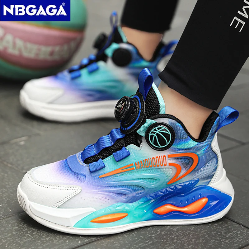 Sport Basketball Shoes for 5-16Years Kids Boys Outdoor Casual Children Training Shoes Non Slip Breathable Running Sneaker