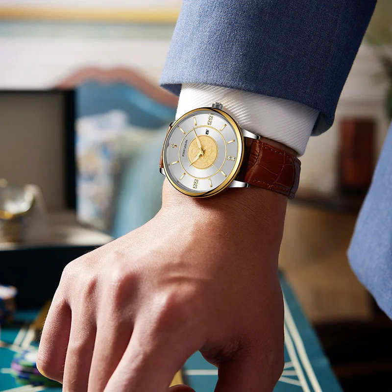 CQ344 Модные мужские часы, деловой календарь, светящиеся полые водонепроницаемые кварцевые часы, подарочные часы для отдыха для мужчин