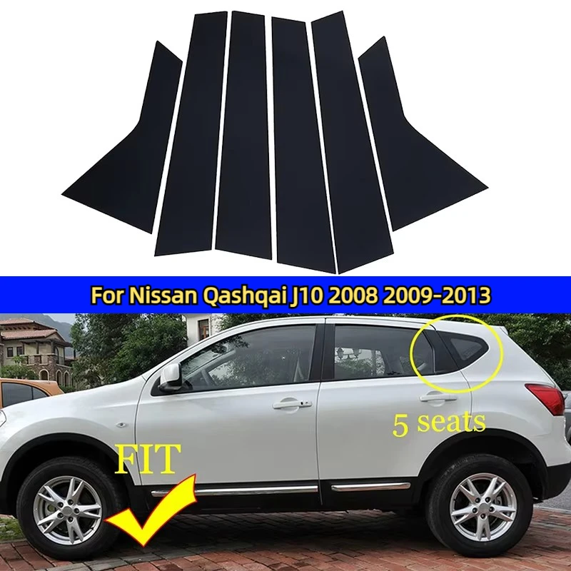 Car Polished Pillar Posts Door Window Trim Cover Moulding For Nissan Qashqai J10 J11 Titan X-Trail Rogue T32 BC Column Sticker