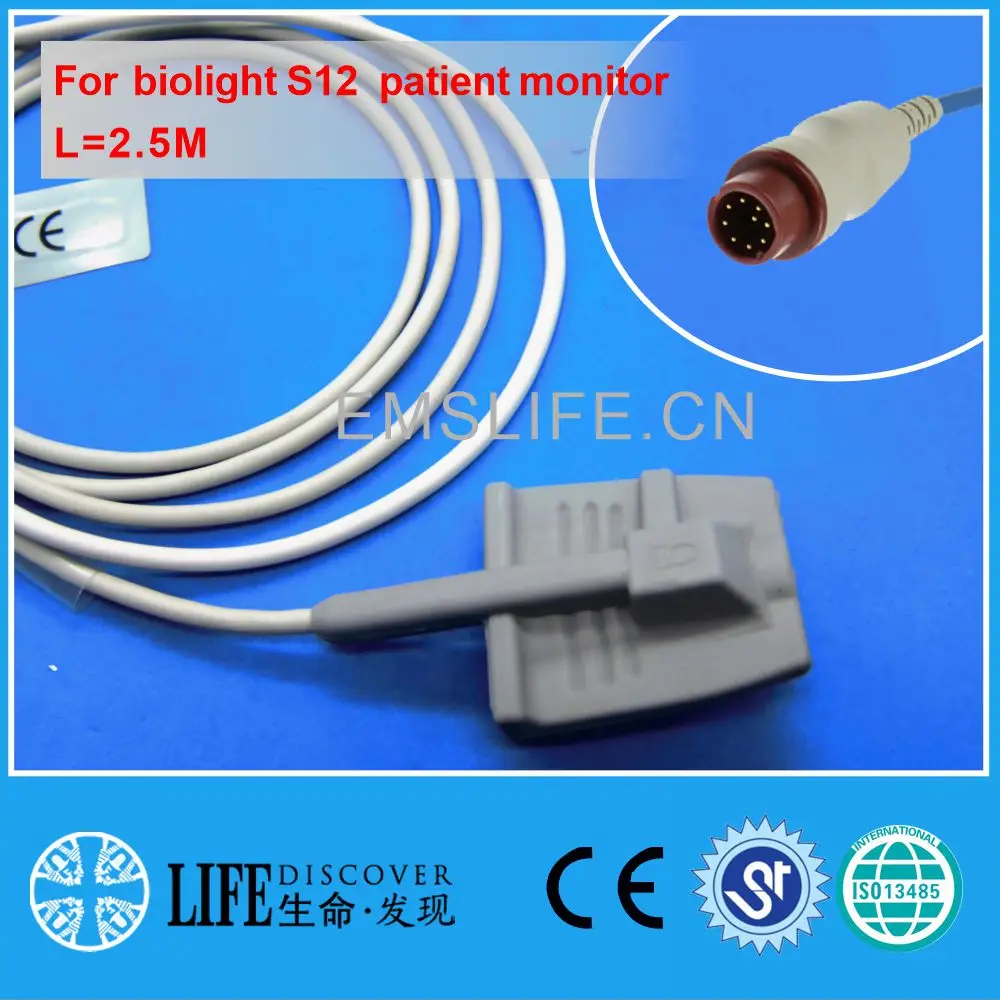 مستشعر Spo2 بمشبك إصبع AWT للبالغين قابل لإعادة الاستخدام متوافق مع جهاز مراقبة المريض Biolight S12 معدات طبية للأطفال حديثي الولادة Ymodel