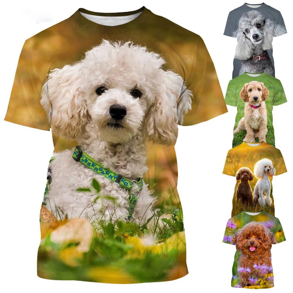 New Fashion Poodle 3D Printed T-shirt Men's and Women's Summer Casual Short Sleeve Pet Dog Cute Animal Shirt Top