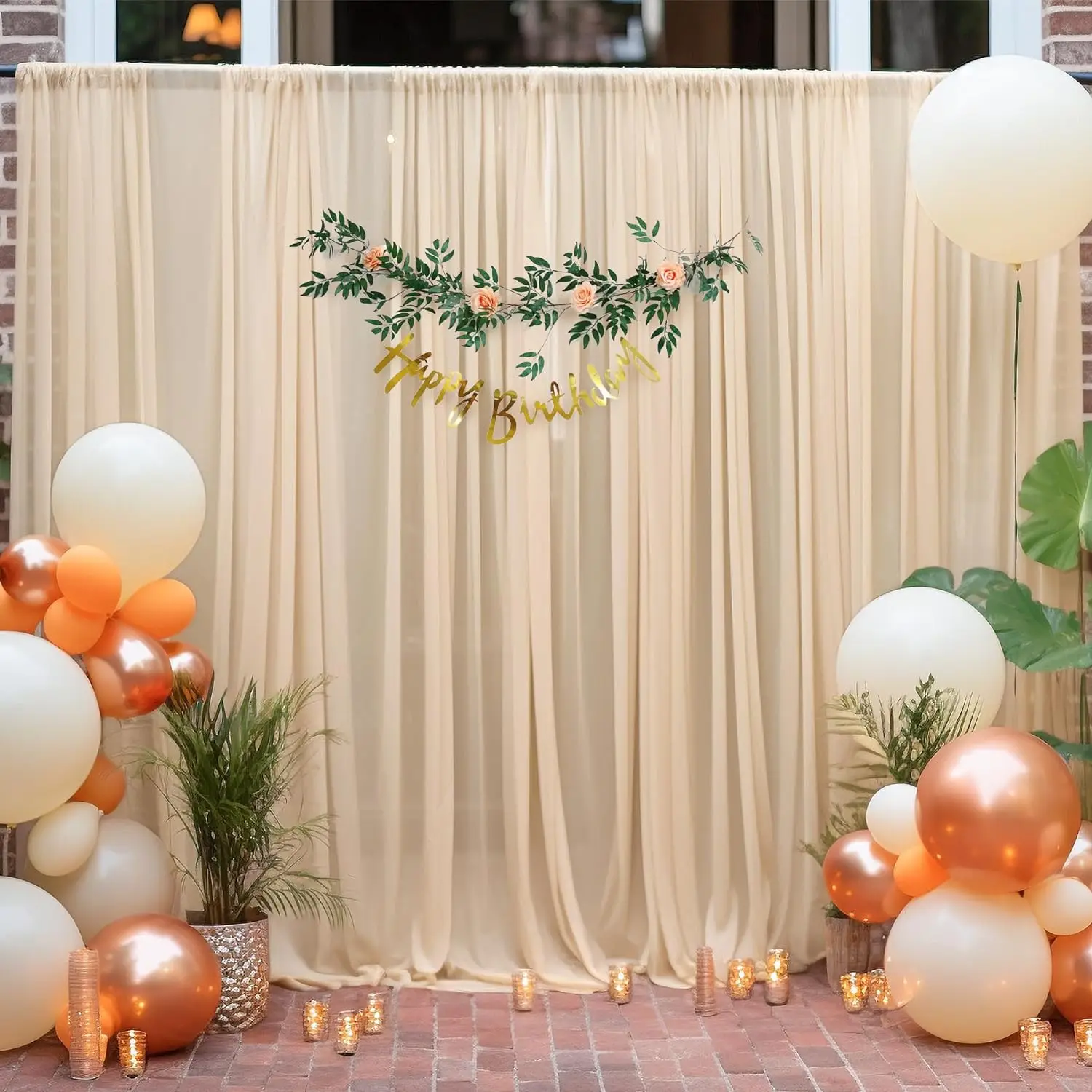 1PC Sage Green Chiffon Backdrop Curtains, Sheer Fabric Backdrop Drapes Drapes for Bridal Shower Wedding Arch Party Decoration