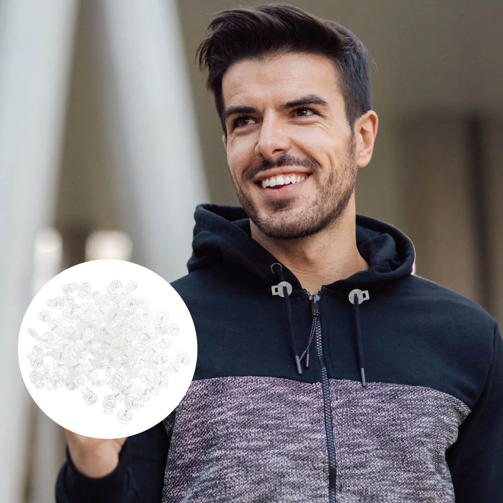 

100Pcs Plastic Spring Cord Locks Wear Resistant Adjustable Buckle for Drawstrings Clothing Lanyard Toggle Replacement Practical