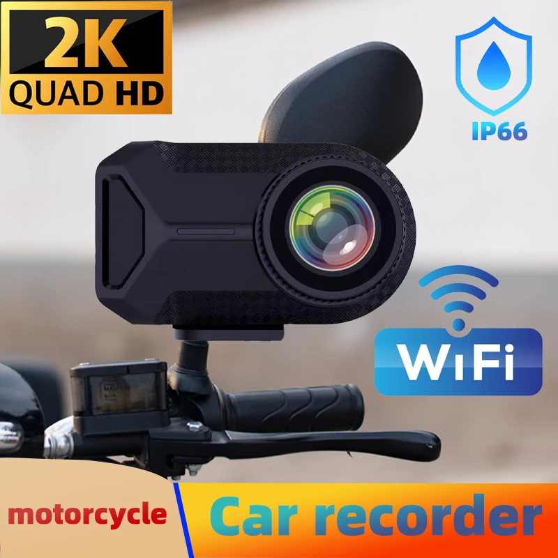 

M1 Dashcam 2K HD Recording Car Camera Built-in Microphone Anti-shake IP66 Waterproof Mirror Dash Cam Recorder for Motorcycles