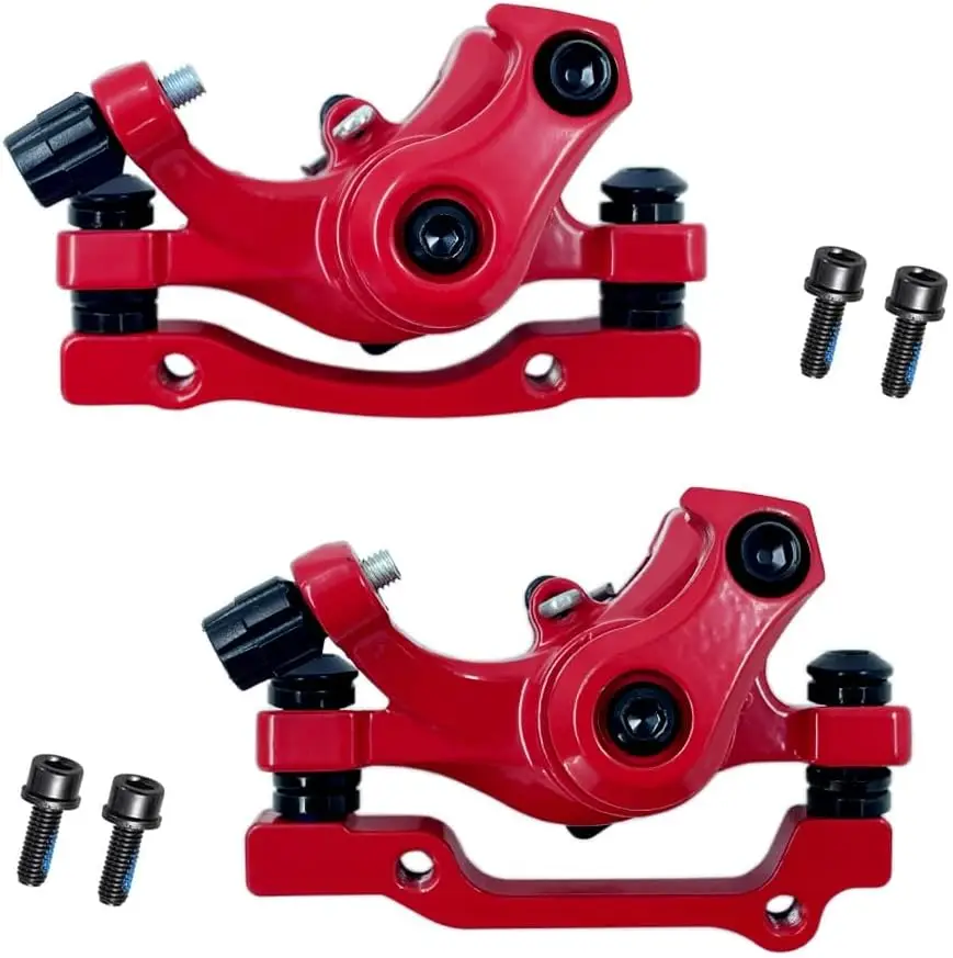 

1 Pair Mechanical Disc Brake Calipers for Mountain, Road & Folding Bikes - Red