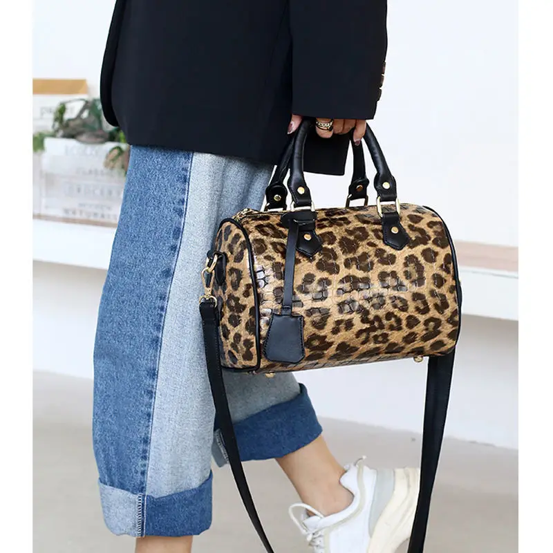 New Fashion Leopard Women Handbags European Design Patent Leather Ladies Shoulder Bags Female Girl Brand Luxury Crossbody Bag