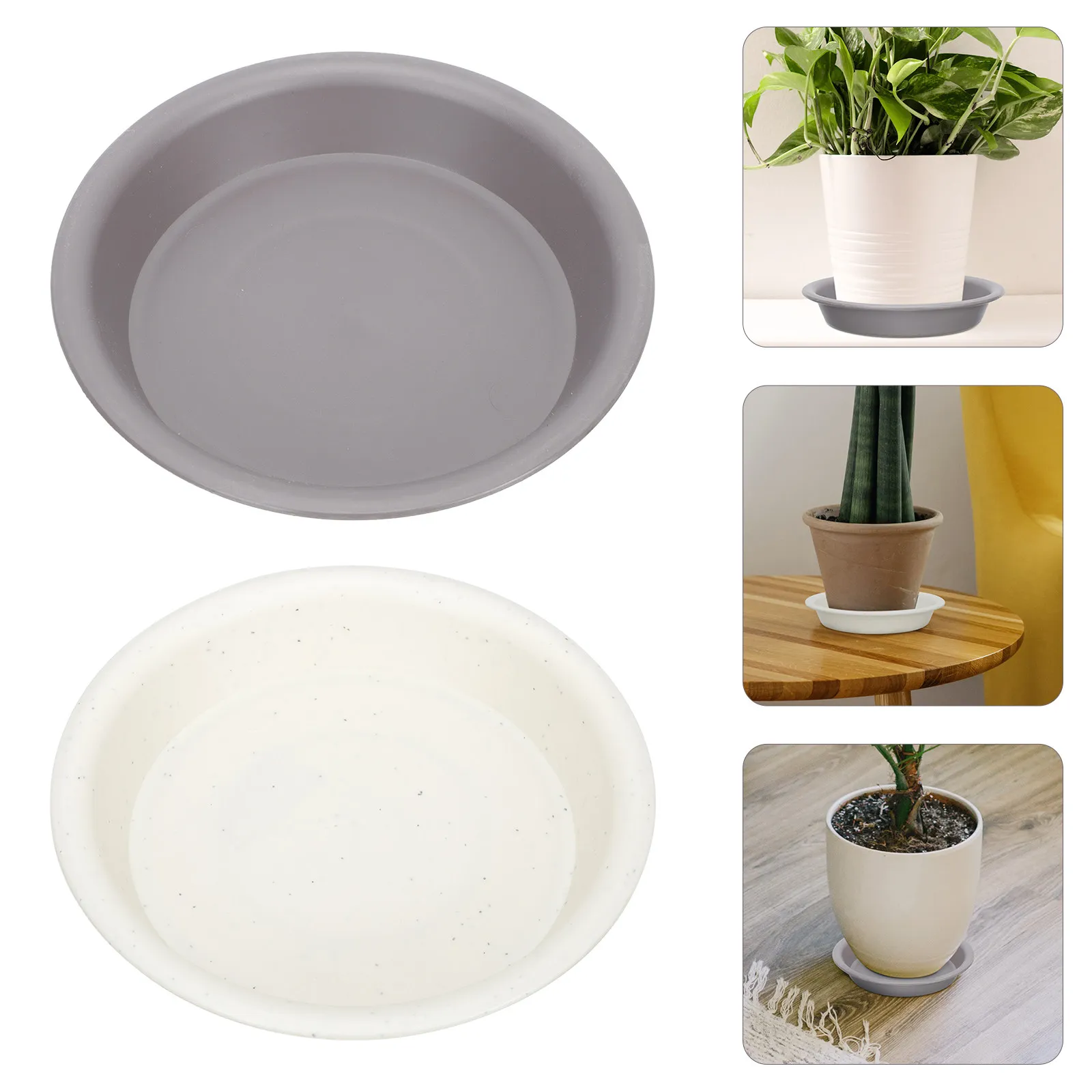 Plastic Flowerpot Trays 10 Pack Flat Bottom Water Catcher Saucers for Indoor Outdoor Bonsai Succulents