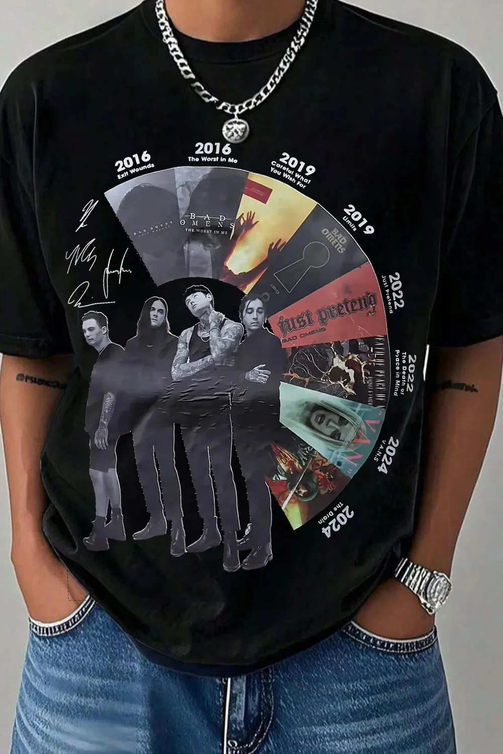 Hot Limited Bad Omens Band Mens Womens Cotton Tees Summer Casual Short Sleeve Round Neck Clothing Loose Tops Trend Unisex Tee view 6