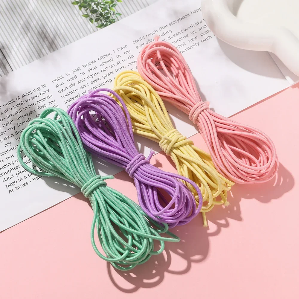 2m/5m 2MM Nylon Colorful High Elastic Stretch String Rubber Band DIY Hair Tie Jewelry Material Wholesale
