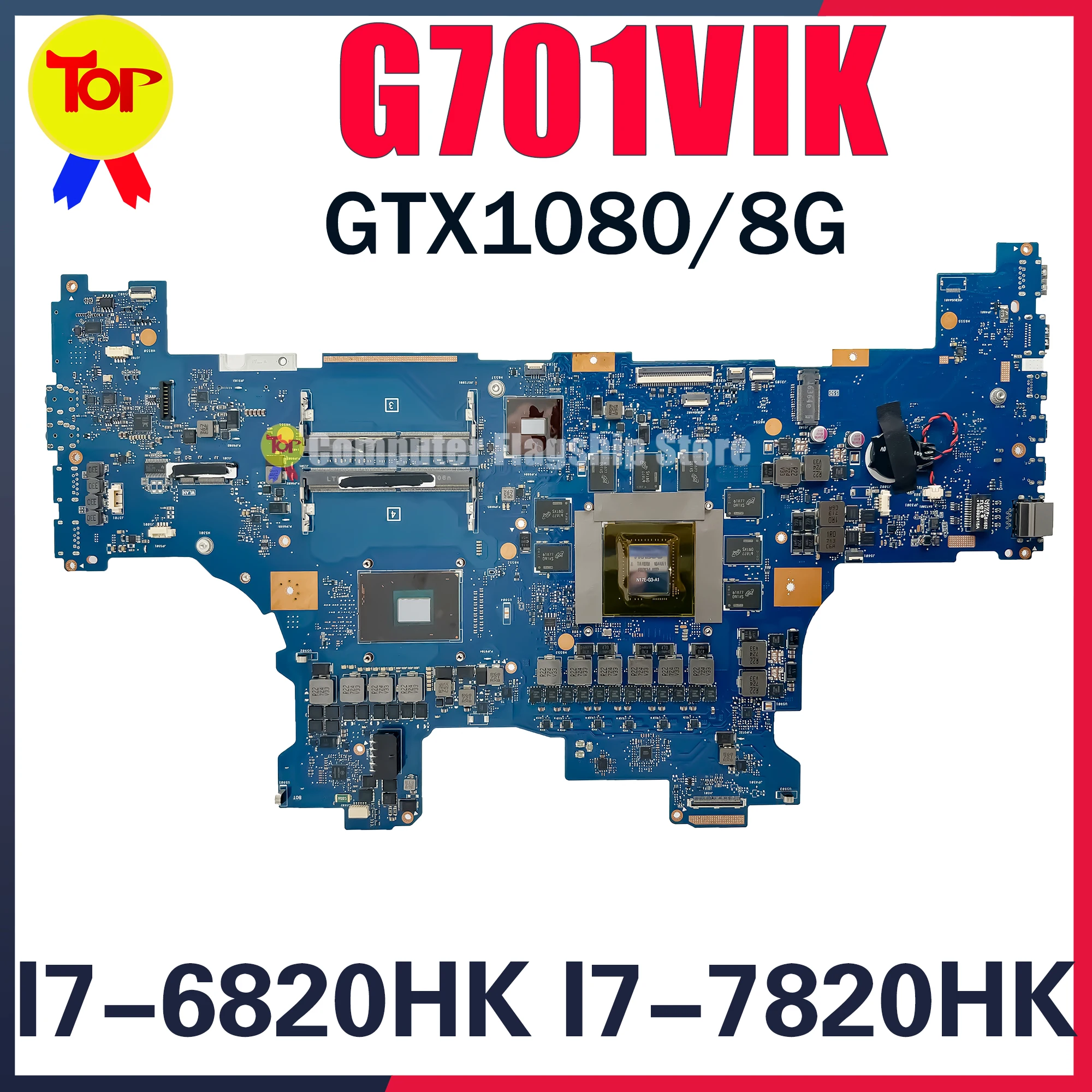 

KEFU G701VI Notebook Mainboard For ASUS ROG G701VIK With I7-6820HK I7-7820HK GTX1080-8GB Laptop Motherboard 100% TEST OK