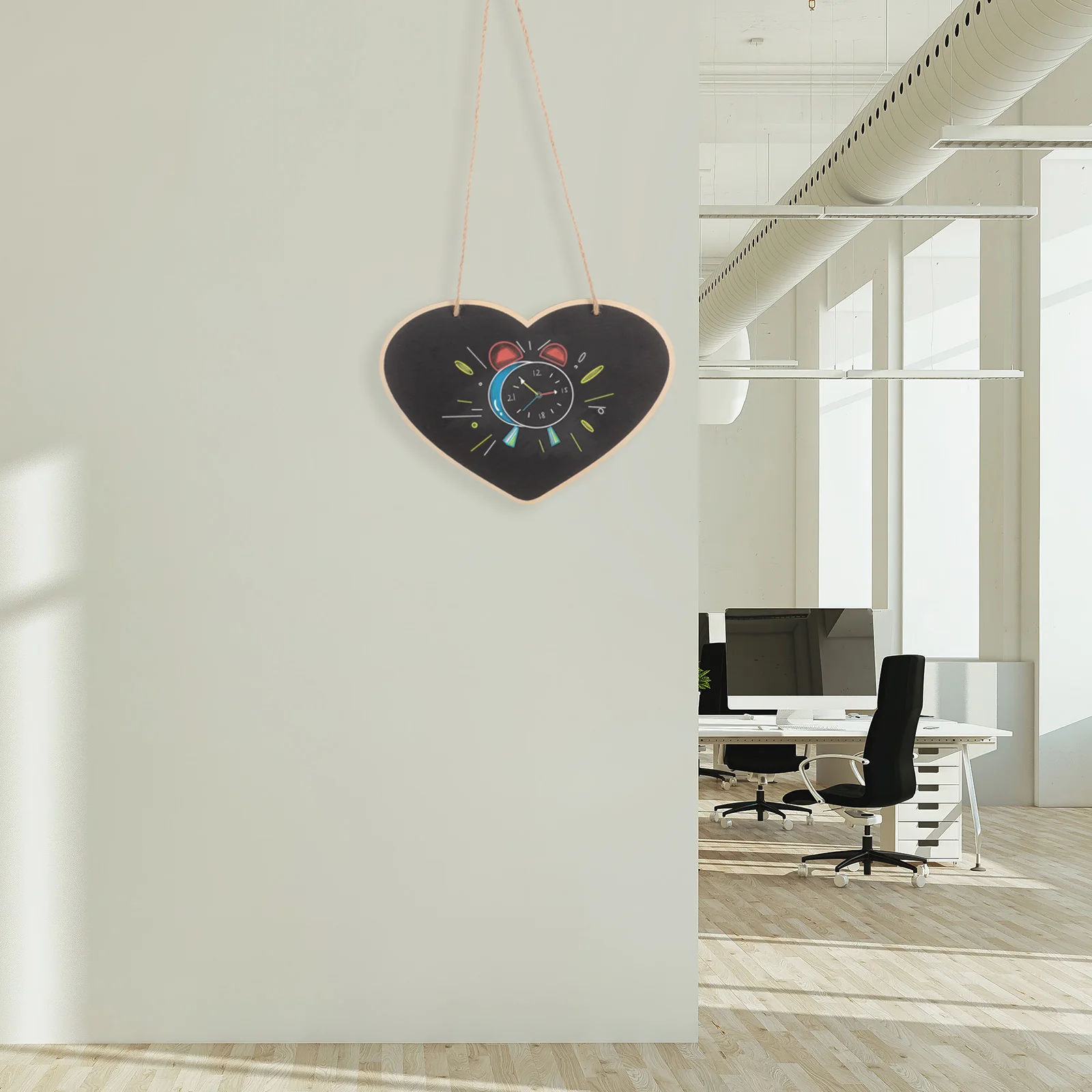 Mini Wooden Chalkboard Sign Hanging Memo Blackboard Reusable Door Message Board Writing Surface for Home Cafe Restaurant