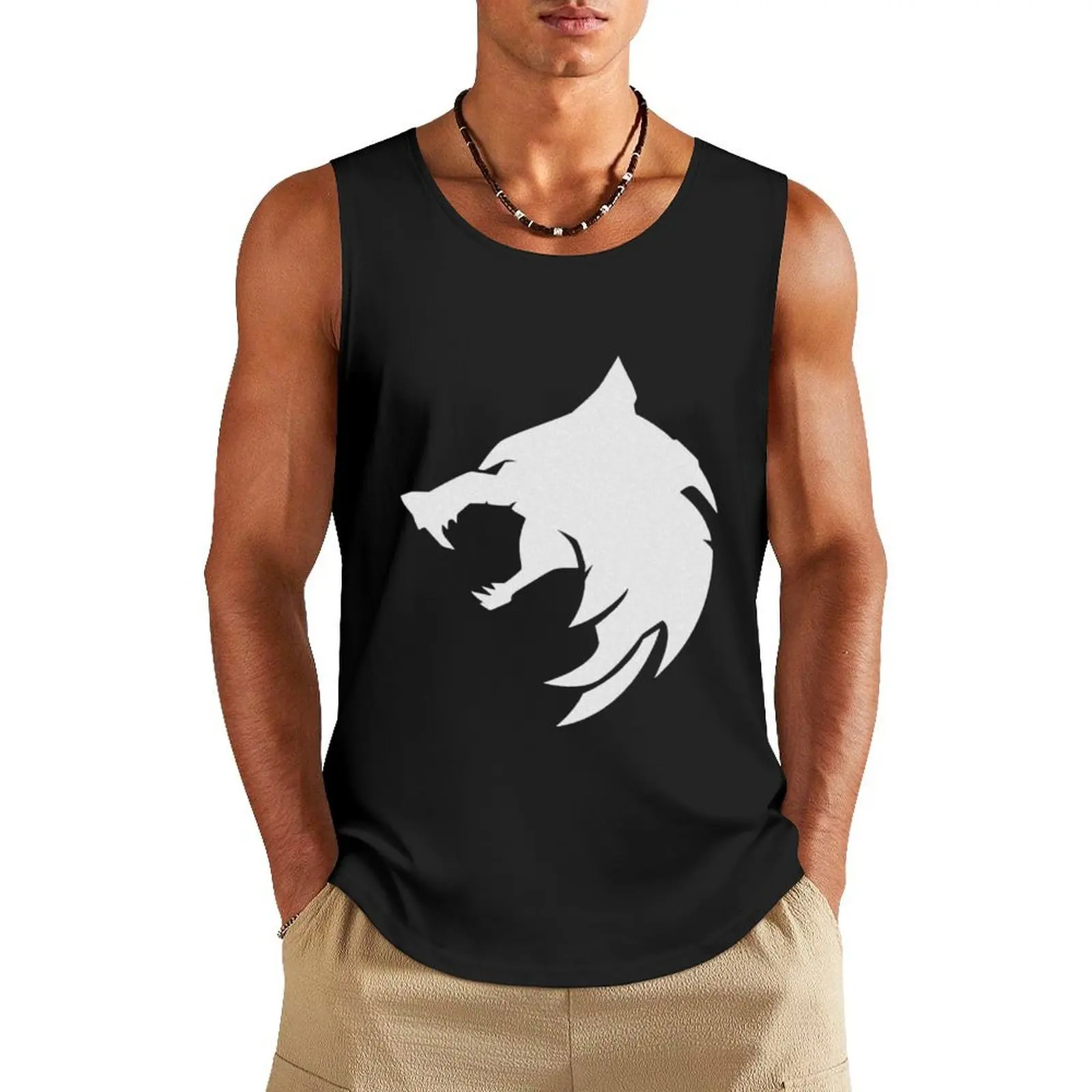 

Witcher Wolf Logo Tank Top Body man T-shirt male gym t-shirts man Men's t-shirts