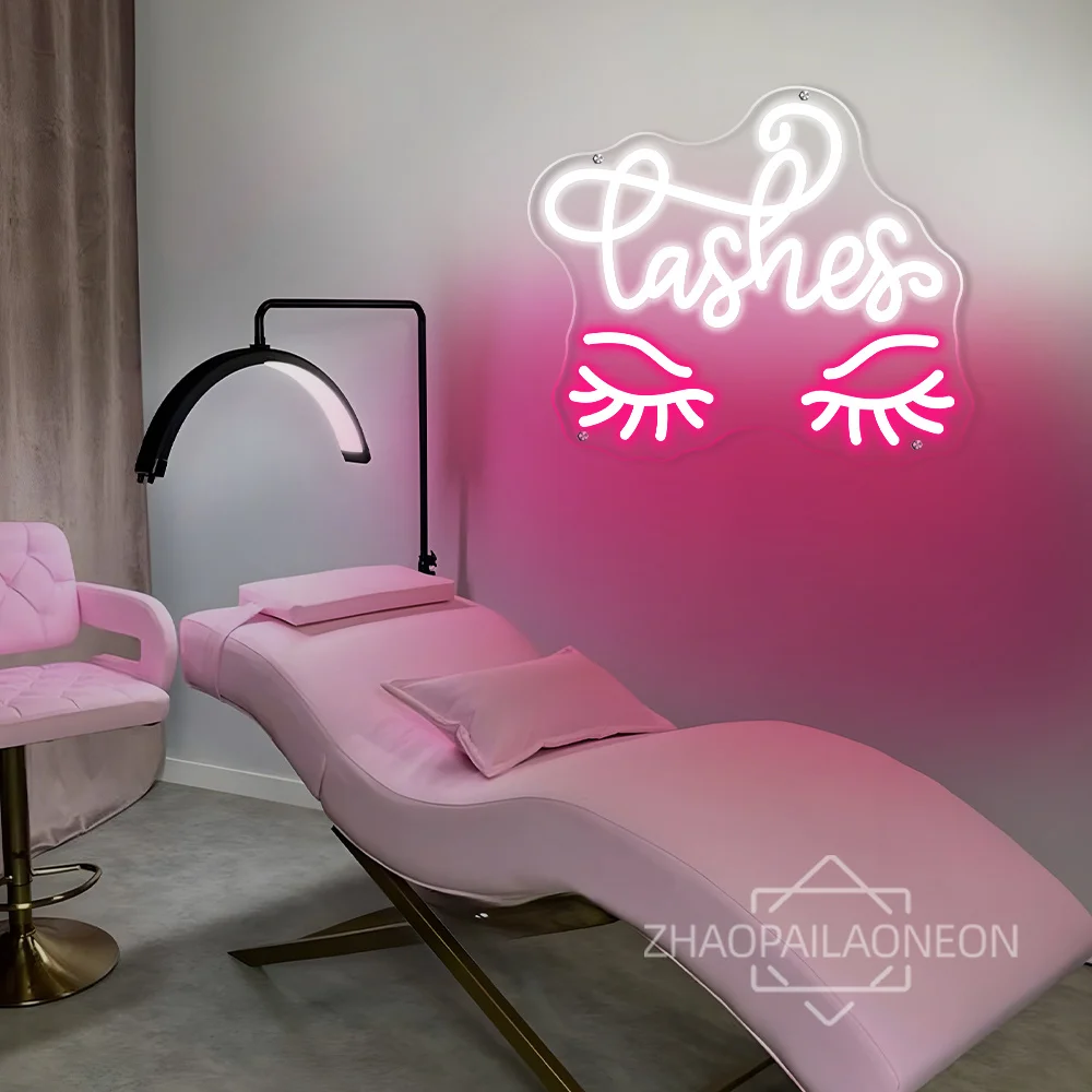 Lashes Neon Led Sign Beauty Solon Lash Shop Wall Art Room Decor Neon LED Lights USB Lash Room Decoration for Business Signs