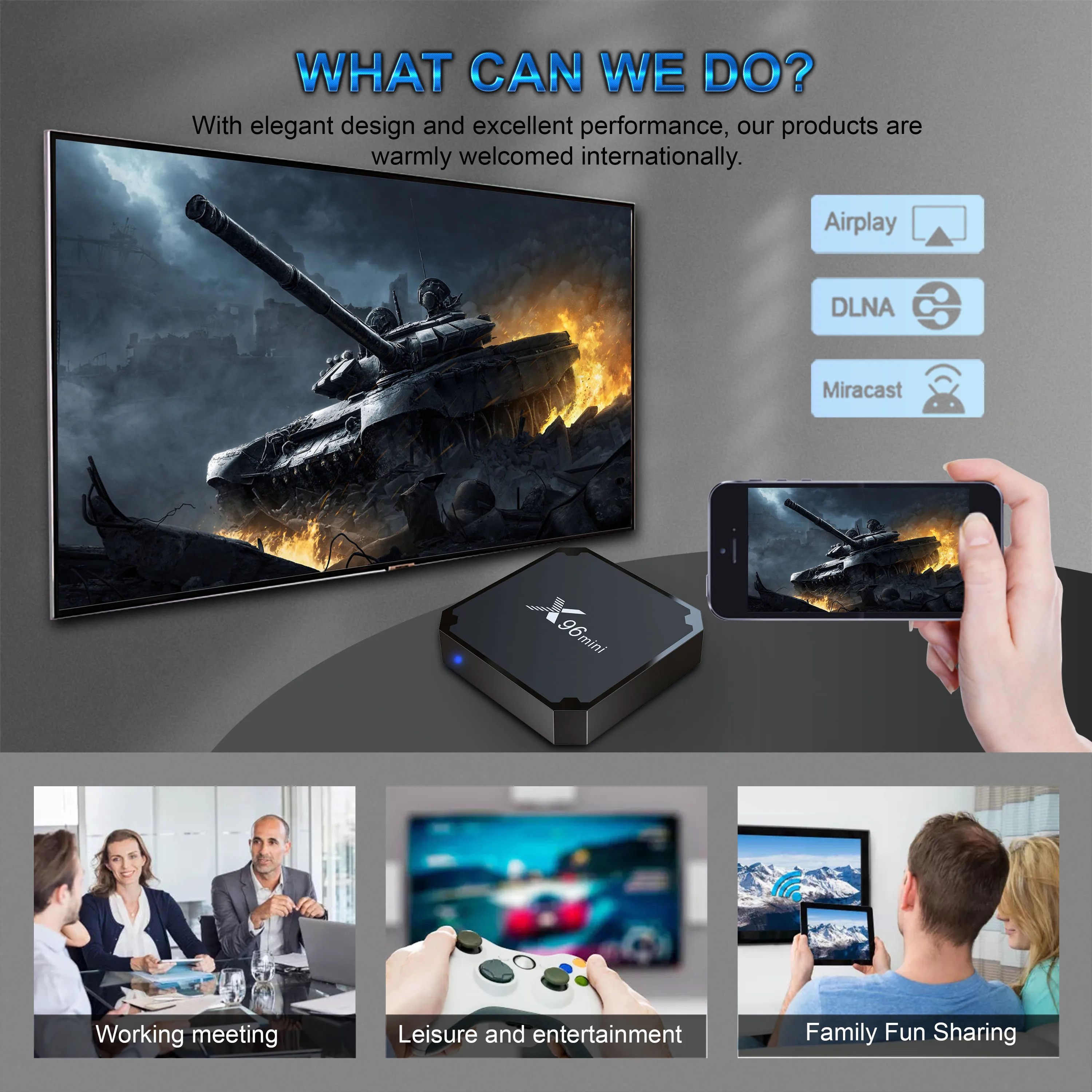 X96 Mini Amlogic S905W2 Set Top Box 2.4G/5G WiFi Android 11.0 Smart TV Box Support 4K H.265 HEVC AV1 HDR10+ X96mini