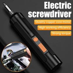 Portable Electric Screwdriver Kit Rechargeable Household Mini Cordless Hand Drill with Drill Bits Practical Home Repair Tool