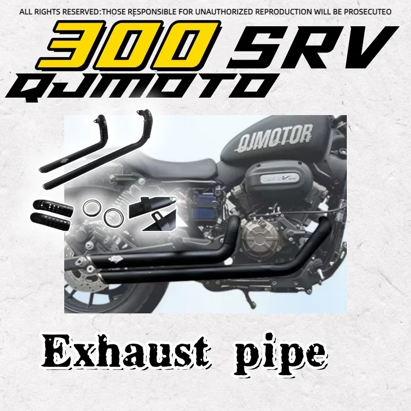 

For QJMOTO 300SRV SRV300 modified exhaust QJMOTO SRV350S 300SRV modified Harley VH double hoof sound exhaust pipe