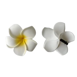 1Pcs Artificial Plumeria Flower with Hair Clips for Wedding Party Beach Holiday DIY Headwear Event Decoration Fake Egg Flowers