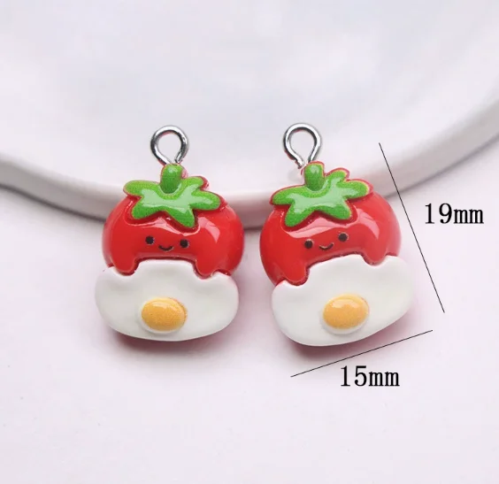 Resin Tomato Sauce Fries 10 Pcs Charms Jewelry Making  Earrings Pendants Necklaces Bracelets DIY Accessories gift