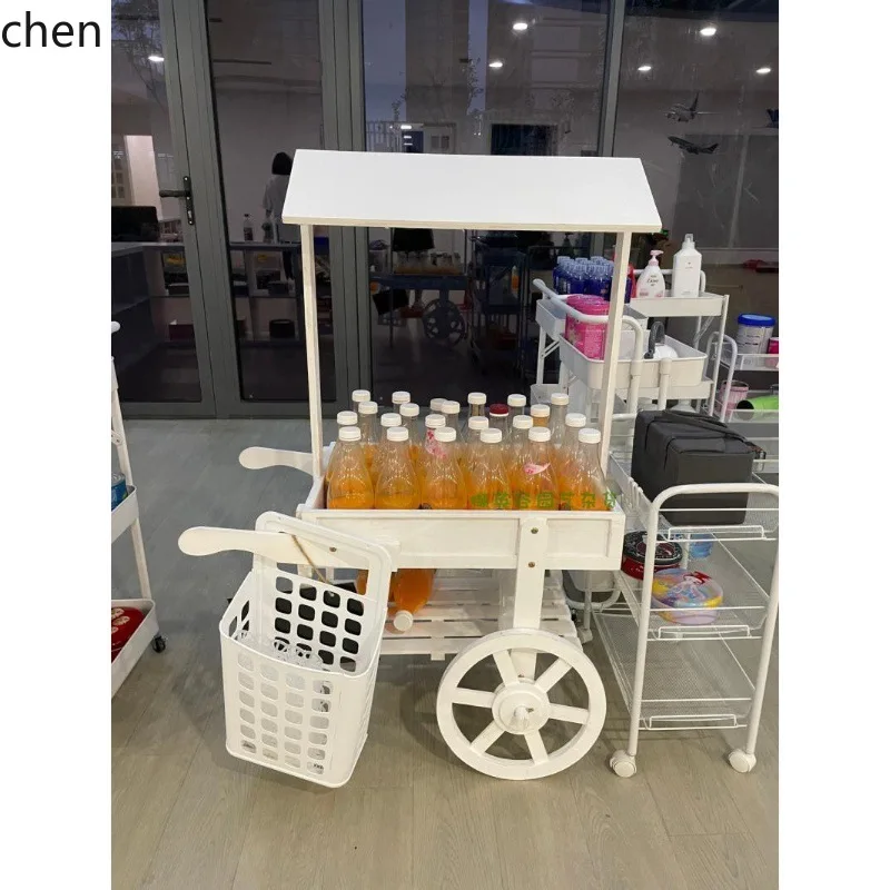 YFY  Solid Wood Storage Rack Window Display Cabinet Trolley Decoration