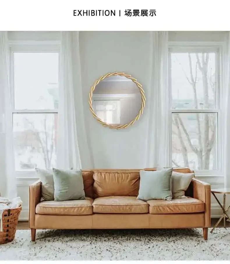 A Sticking simple household fitting mirror wall renovation creative handmade French wall-mounted wind porch makeup mirror