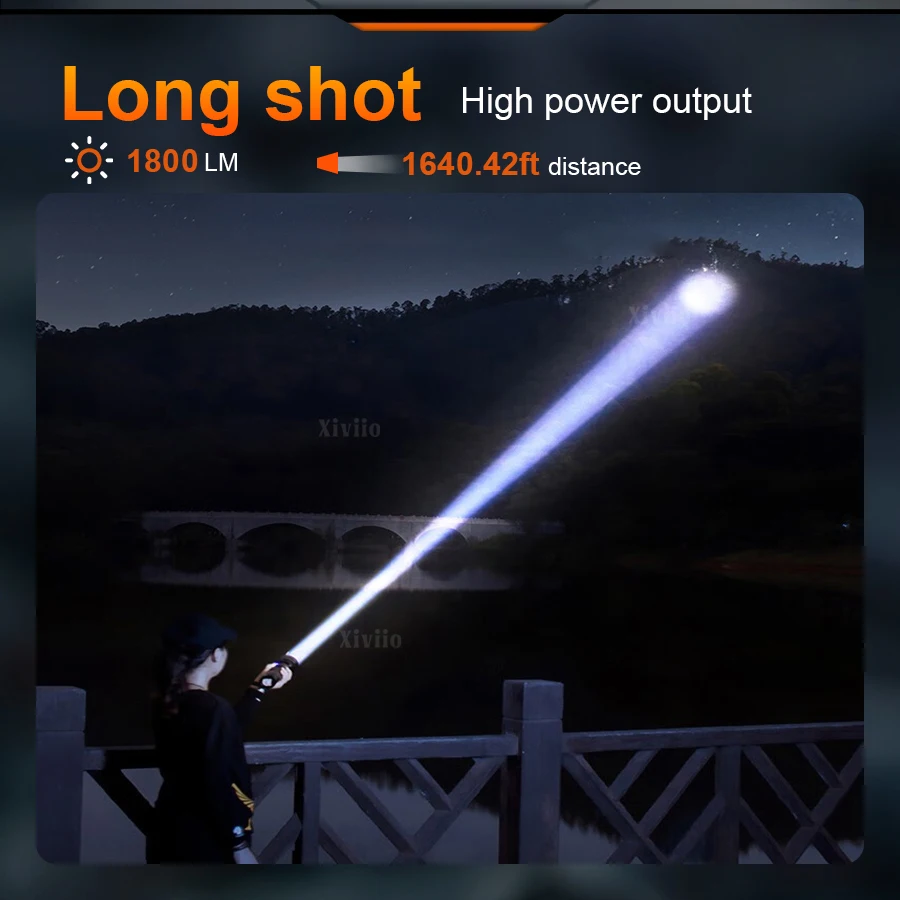 New Multifunctional Strong Light Flashlight Outdoor With Colorful Side Light Super Powerful Zoom light Long Range Charge Torch