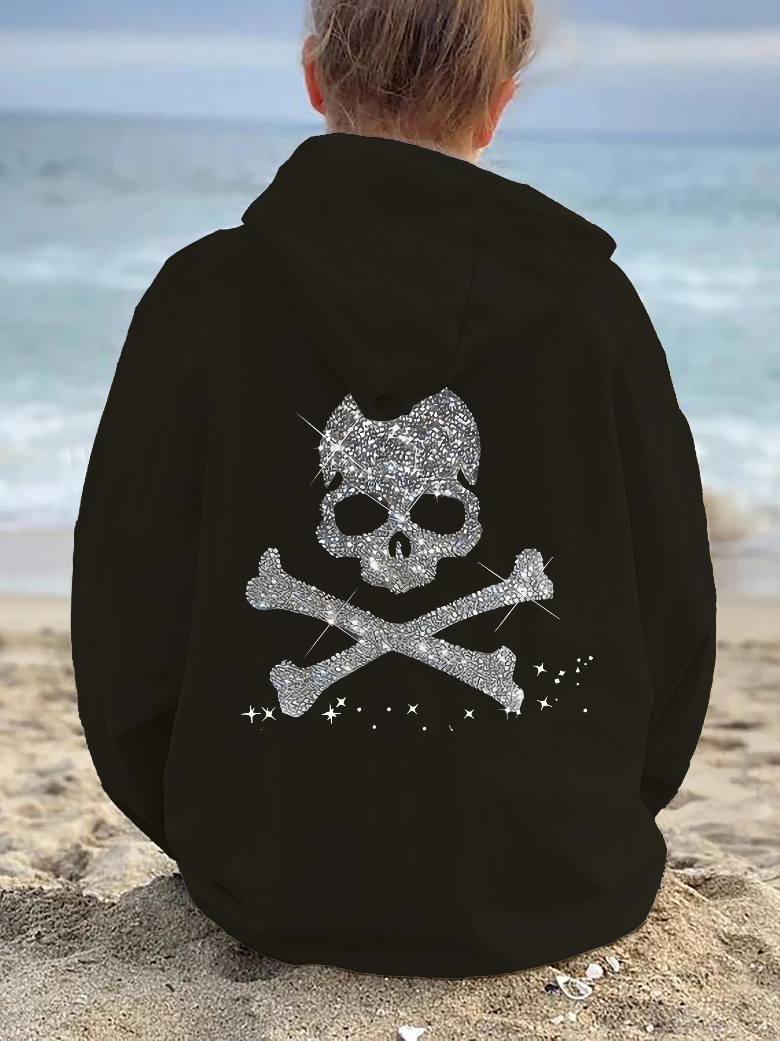 

Creative Skull Graphic Printing Autumn and Winter Cotton Hoodie for Men and Women Leisure Outdoor Street Sports Training Brand
