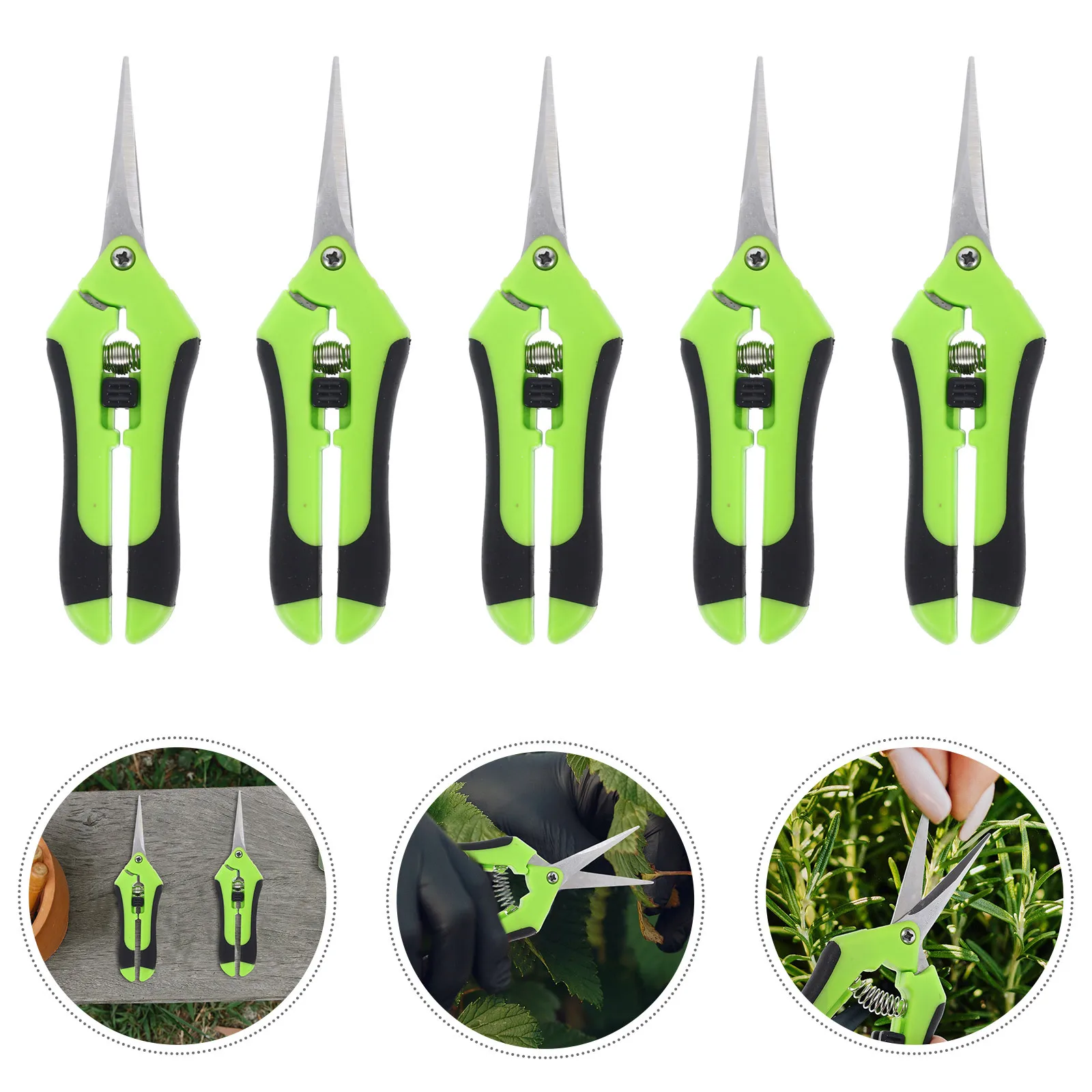 

5Pcs Garden Pruning Shears Stainless Steel Plastic Handle Gardening Scissors Labor-Saving Pruning Cutter for Branches Trees
