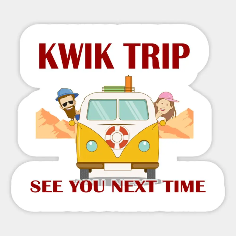 Kwik Trip Sticker for Laptop  Car  Cartoon Art Fashionable  Suitcase
