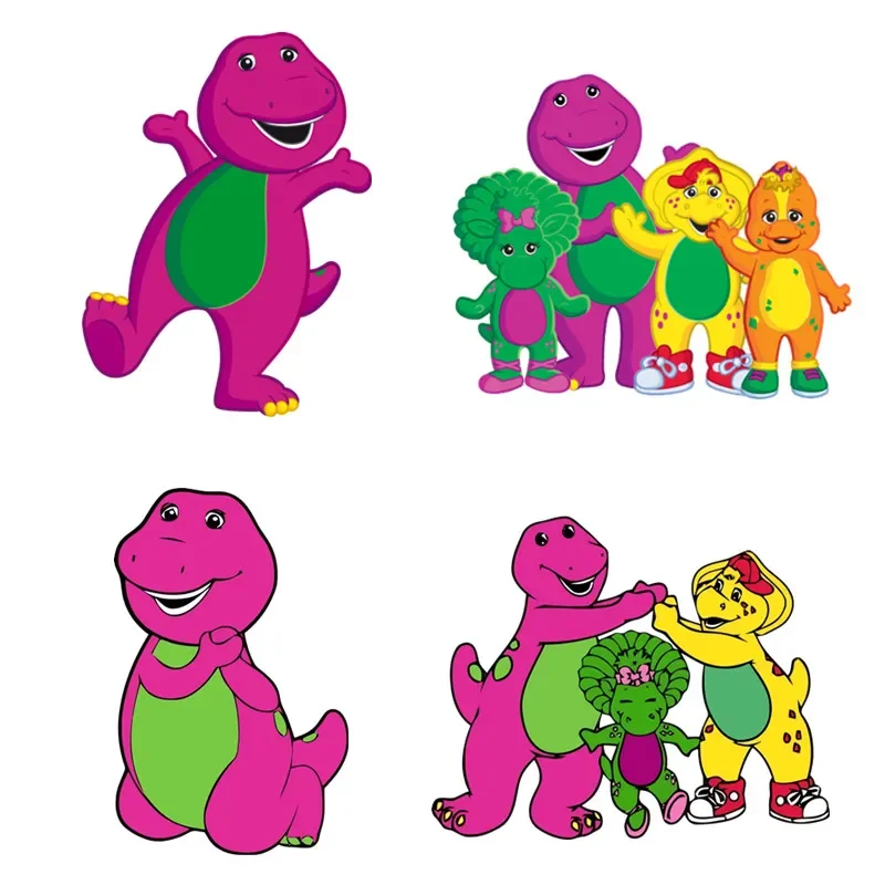 Barney The Dinosaur Cartoon Patches for Clothes Heat Transfer Thermal Stickers DIY T shirt Iron on for Kids Jackets Appliqued