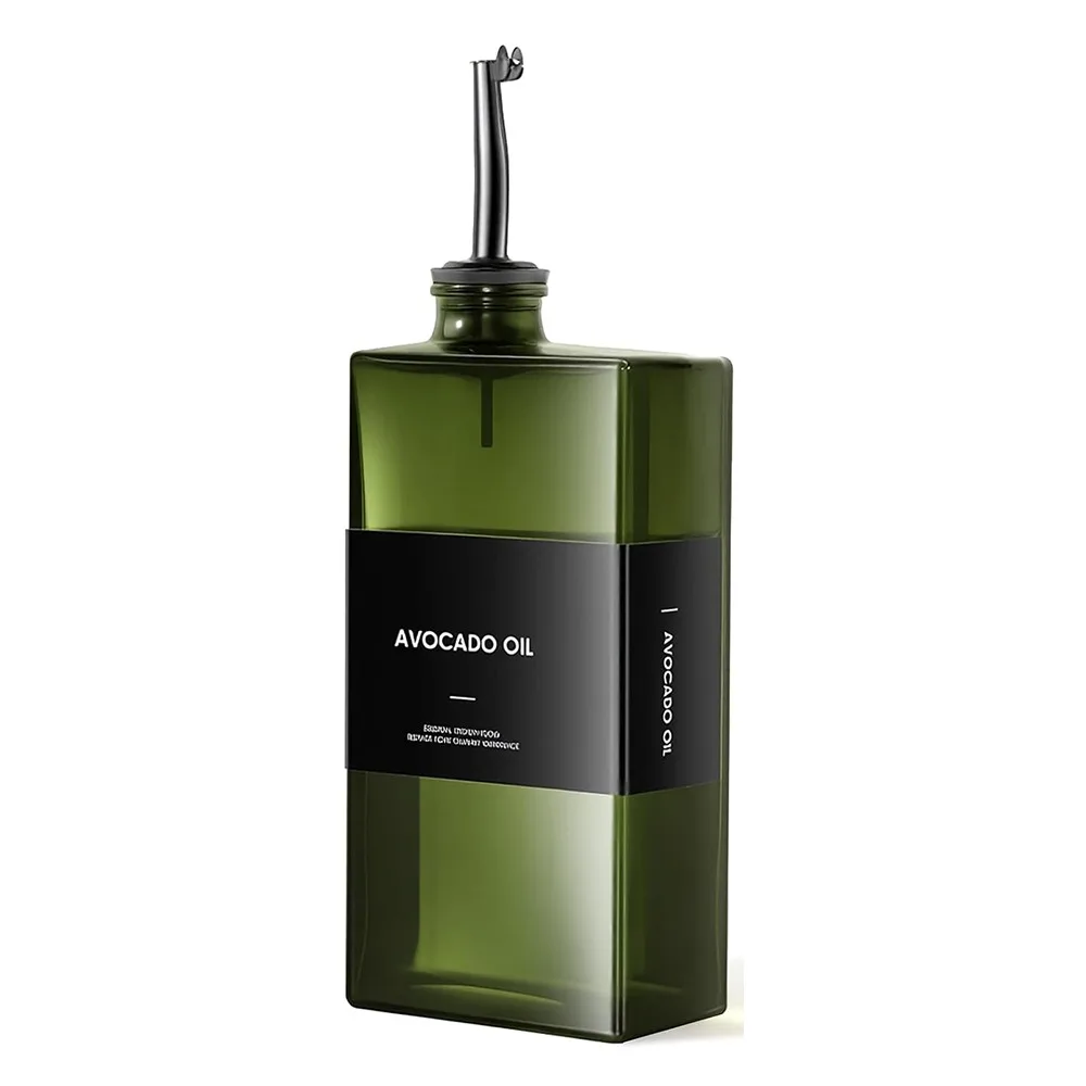 Botella dispensadora de aceite de oliva de 500ML, dispensador de aceite y vinagre con bloqueo UV de gran capacidad, botellas de jarabe de café a prueba de fugas