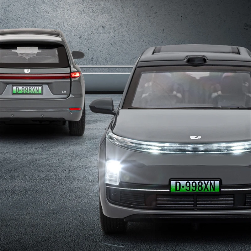 1:32 LED IDEAL L9 SUV 합금 신에너지 자동차 모델, 다이캐스트 금속 충전 차량 모델, 소리와 빛, 어린이 장난감 선물