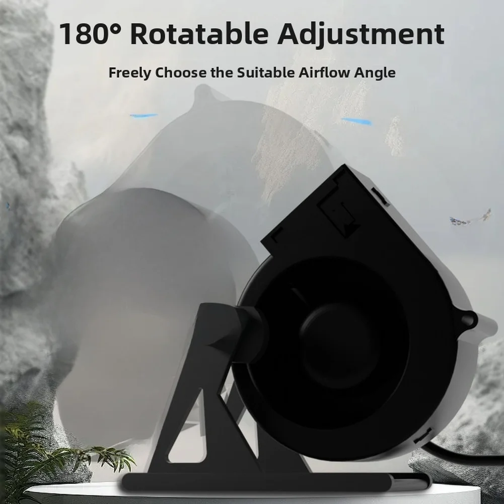 Vertical Desktop USB Fan for Office Dormitory and Vehicle Mount With 180 Degree Swivel Brushless Motor 20CFM DC12V Low Voltage