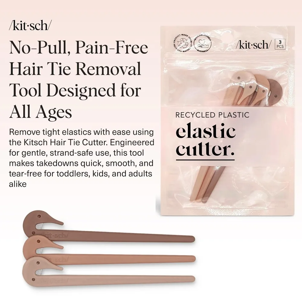 Gentle Hair Elastic Cutter Tool No Pull Easy Removal for Hair Rubber Bands 3pc Set Multicolor Ideal Gifts for Women Girls