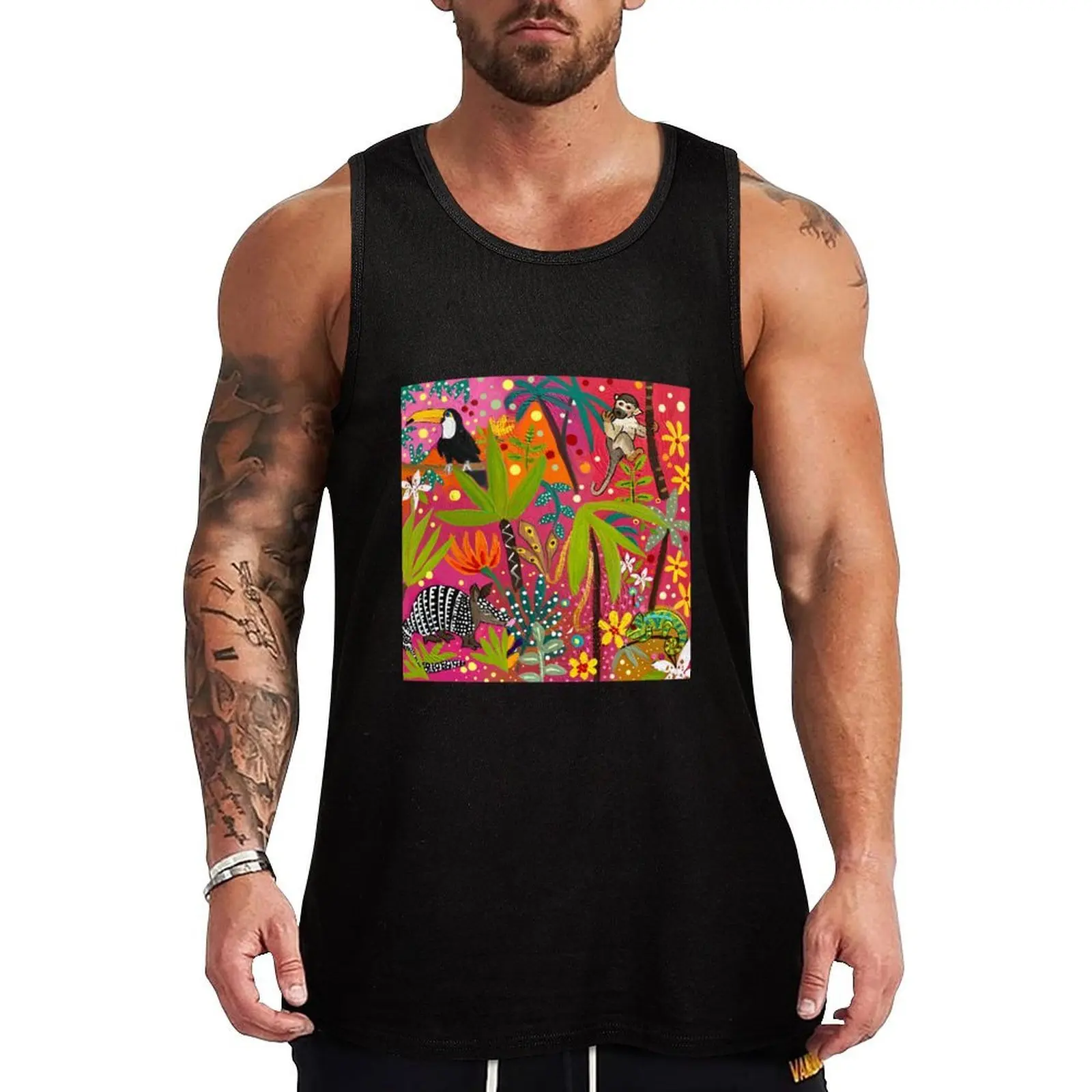 Camiseta sin mangas Crazy Amazonia con estampado gráfico divertido y humorístico