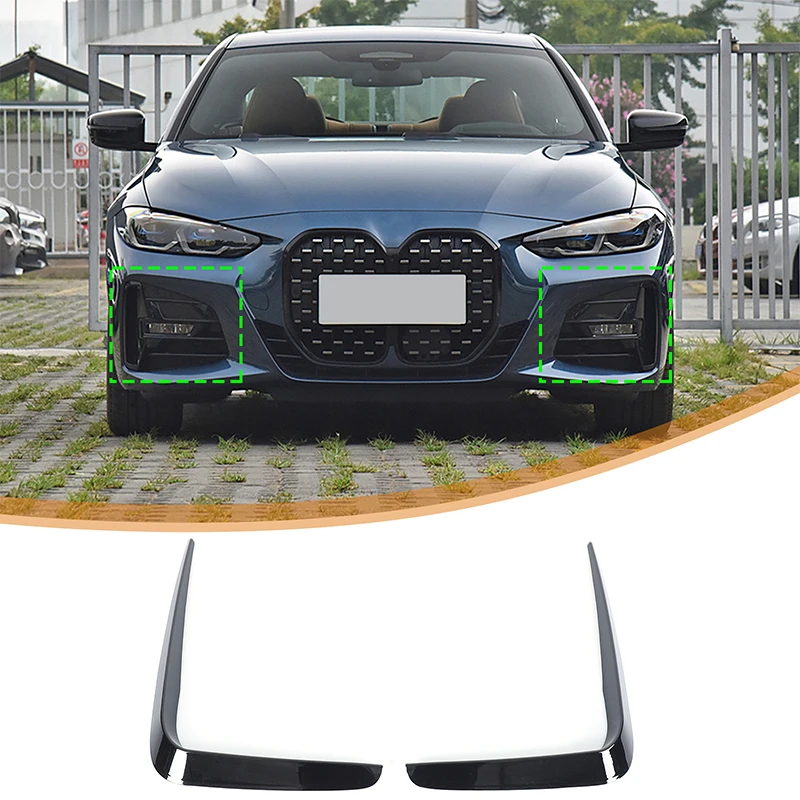 For BMW 4 Series G22 G23 2020+ front fog light eyebrow car headlight decorative accessories ABS carbon fiber pattern