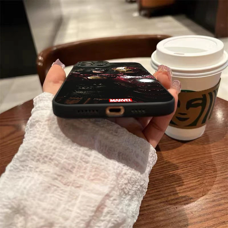 마블 어벤져스 다리미 맨, 아이폰 15, 14, 7, 8 플러스, 13, 12, 11 프로, XS, XR, XS 맥스, 13, 12, 미니 폰 케이스