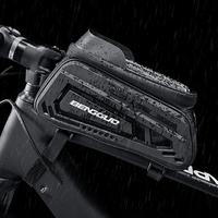 2L Bicycle Phone Front Frame Bag Waterproof Bicycle Top Tube Bag Bike Frame Front Tube Bag for Phones Under 8 Inch