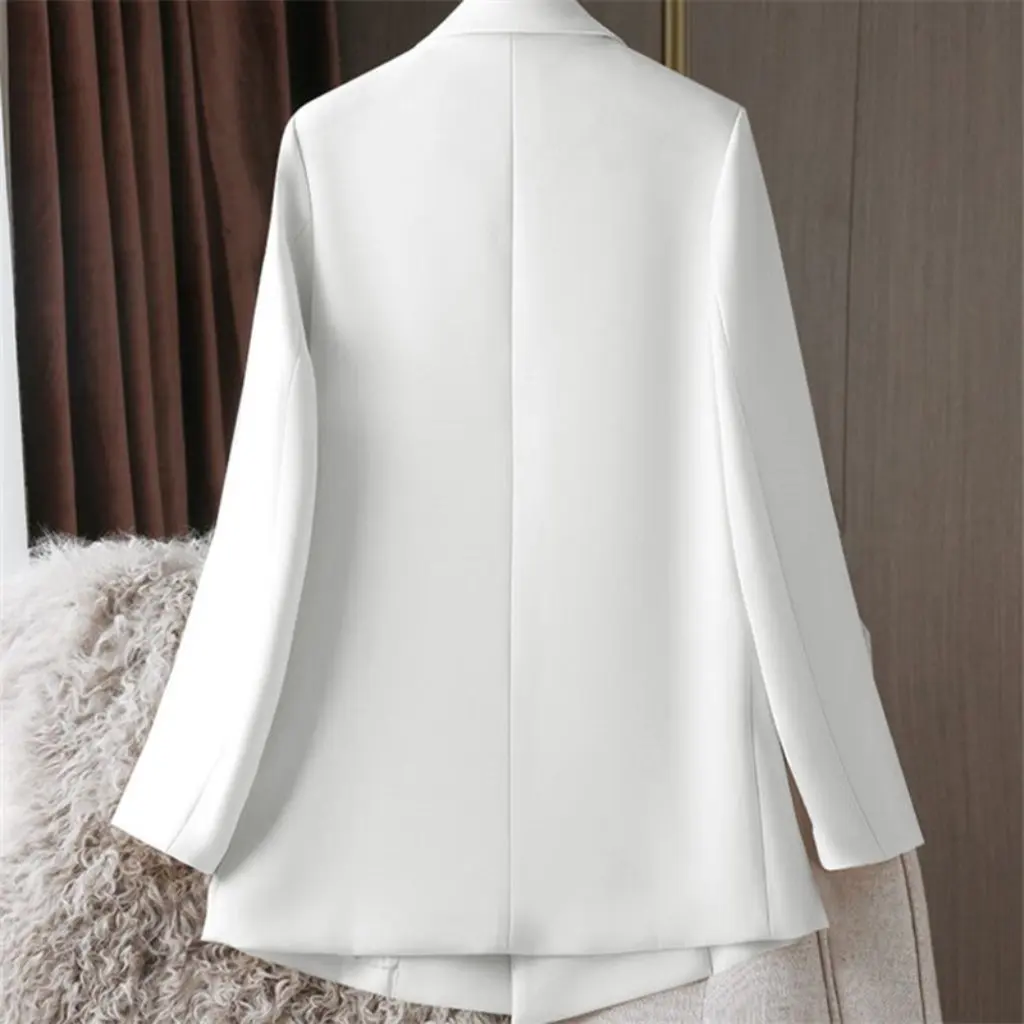 

Women's White Suit Jacket Elegant Korean Casual Style for Spring And Autumn New Collection
