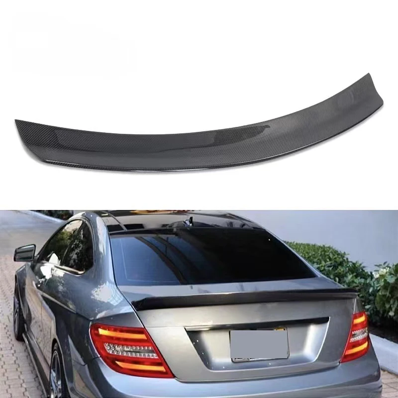 For Mercedes-benz C-Class W204 4-door 2007-2014 V Style FRP/High Quality Real Carbon Fibe Rear trunk cover spoiler wing Airfoil.