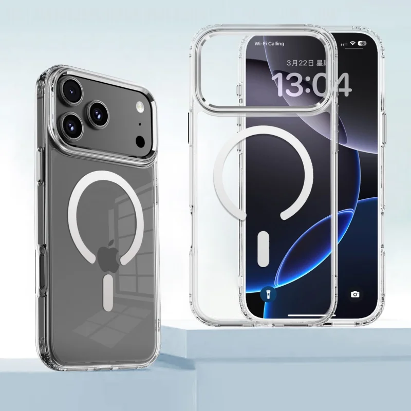 

Shockproof Clear Magnetic Wireless Charging Case for iPhone 17Air 16 15 14 13ProMax Magsafe Compatible Hard Acrylic Bumper Cover