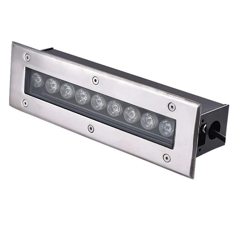 Tira enterrada led ao ar livre à prova dwaterproof água embutida passo luz quadrado corredor luz à terra, tira enterrada arruela de parede luz 5w9w12w24w