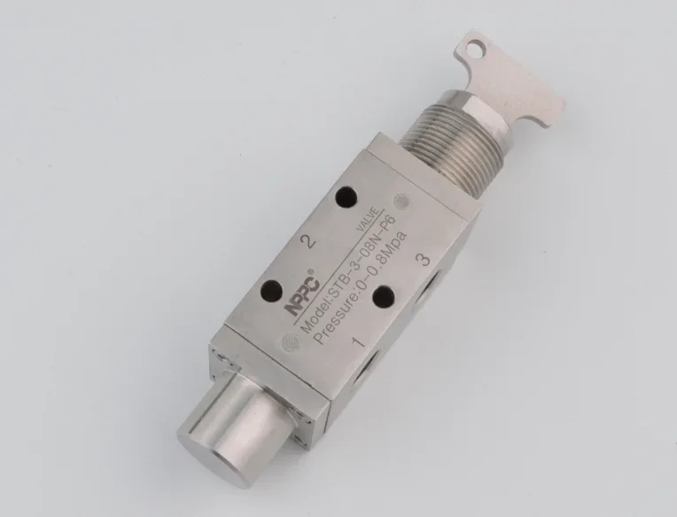 STB-3-08N-P6 STB سلسلة SUS316 صمام ميكانيكي من الفولاذ المقاوم للصدأ 3-port NPT1/4 نوع المفتاح