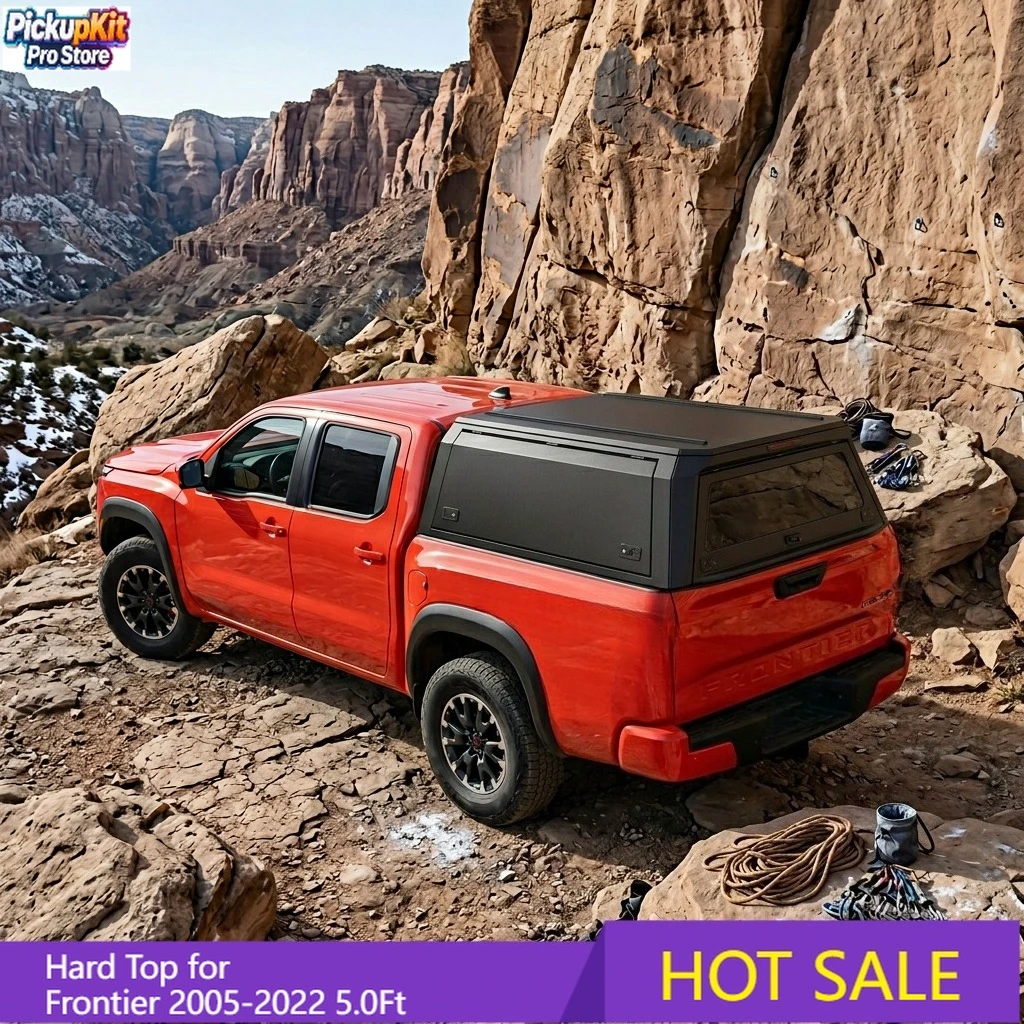 

Премиальный легкий алюминиевый жесткий тент-кунг с замком для кемпера, подходит для Frontier 2005-2022, 5.0 футов